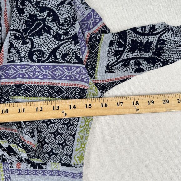 Catherine Andre Shawl Neck Blouse Top Women’s Small Mixed Print Art Long Sleeve - Picture 9 of 16